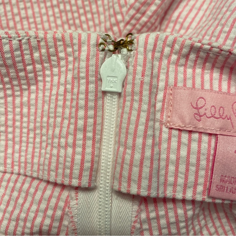 Lilly Pulitzer Izzy Skort Womens Size 4 Pink White Stripes Seersucker - Picture 8 of 8